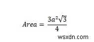 C++ में षट्भुज में अंकित सबसे बड़े त्रिभुज का क्षेत्रफल 