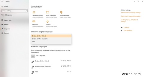 विंडोज 10 पर भाषा पैक कैसे स्थापित करें 