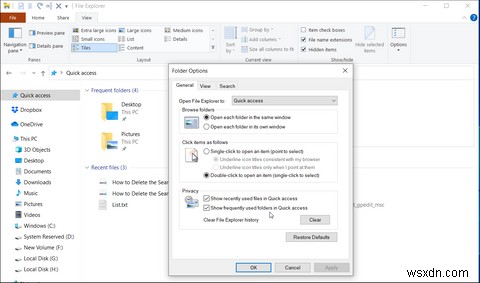 विंडोज 10 में फाइल एक्सप्लोरर सर्च और एड्रेस बार हिस्ट्री को कैसे साफ़ करें? 