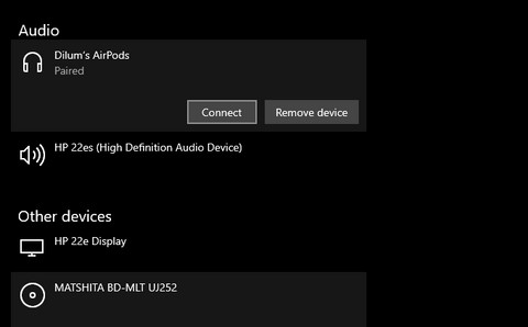 AirPods को Windows 10 लैपटॉप से ​​कैसे कनेक्ट करें 