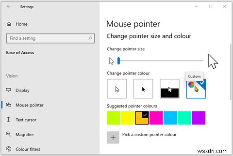 विंडोज 10 में माउस पॉइंटर का रंग और आकार बदलने के 5 तरीके 