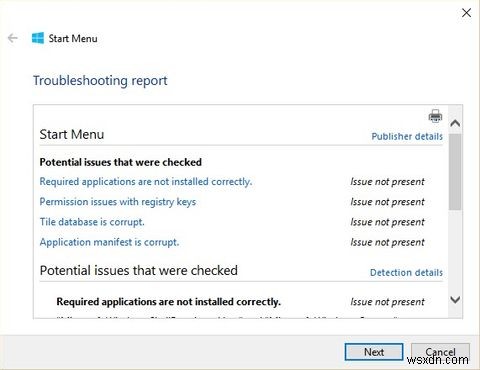 प्रारंभ मेनू या Cortana समस्याएँ हैं? प्रारंभ मेनू समस्या निवारक का उपयोग करें 