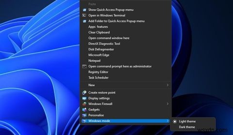 विंडोज 11 के संदर्भ मेनू में डार्क और लाइट मोड विकल्प कैसे जोड़ें 