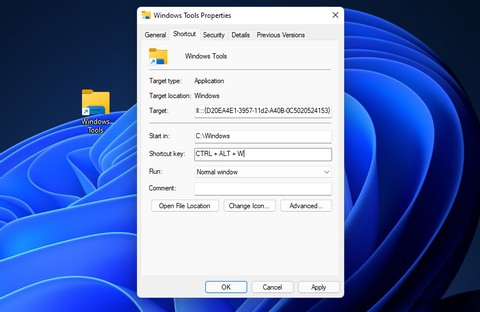 विंडोज 11 में विंडोज टूल्स शॉर्टकट कैसे सेट करें? 