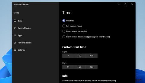 विंडोज 11 में लाइट और डार्क मोड टाइम्स कैसे शेड्यूल करें 