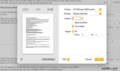 मैक पर डबल-साइडेड कैसे प्रिंट करें 