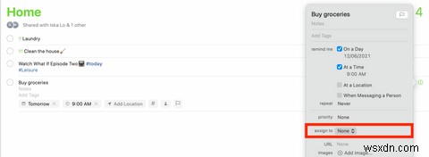 मैक पर रिमाइंडर वाले लोगों को टास्क कैसे असाइन करें 