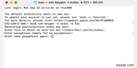 मैक पर एसएसएच कुंजी उत्पन्न करने के लिए एसएसएच-कीजेन का उपयोग कैसे करें 