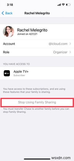 Apple फैमिली शेयरिंग का उपयोग कैसे रोकें या परिवार के अन्य सदस्यों को निकालें 