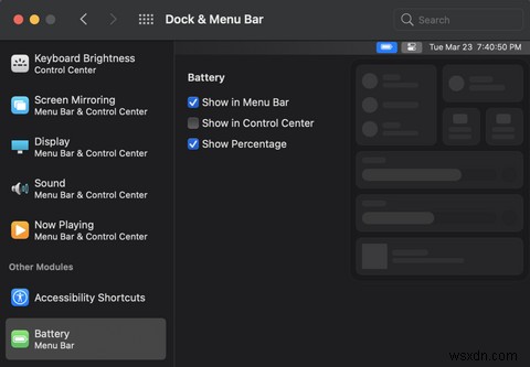 MacOS में मेनू बार में बैटरी प्रतिशत कैसे प्रदर्शित करें 