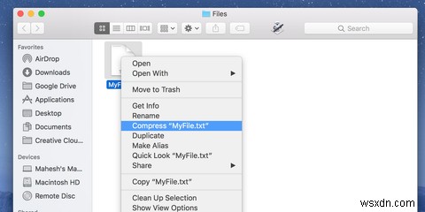 मैक पर फाइलों को कैसे कंप्रेस करें 