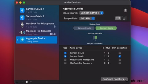 Mac के लिए GarageBand पर एक साथ एकाधिक USB mics कैसे रिकॉर्ड करें? 
