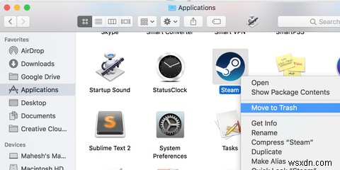 मैक पर स्टीम को कैसे अनइंस्टॉल करें 