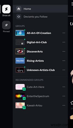 DeviantArt अपने मोबाइल ऐप में एक साइडबार और समूह जोड़ता है