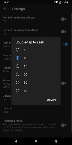YouTube ऐप में 10 सेकंड से अधिक फ़ास्ट-फ़ॉरवर्ड और रिवाइंड कैसे करें