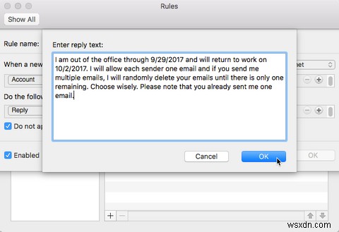 अपने Mac पर आउट-ऑफ़-ऑफ़िस ईमेल उत्तर कैसे सेट करें? 
