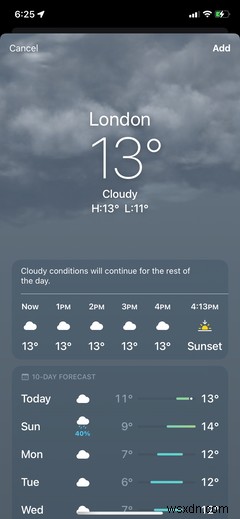 iPhones Weather App में स्थान कैसे जोड़ें, पुनर्व्यवस्थित करें और हटाएं? 