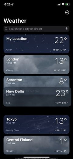 iPhones Weather App में स्थान कैसे जोड़ें, पुनर्व्यवस्थित करें और हटाएं? 