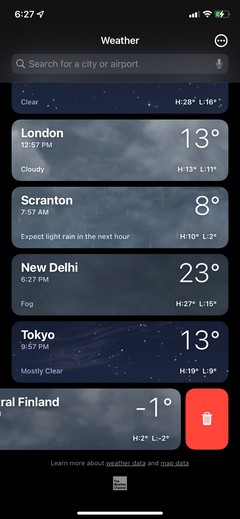 iPhones Weather App में स्थान कैसे जोड़ें, पुनर्व्यवस्थित करें और हटाएं? 