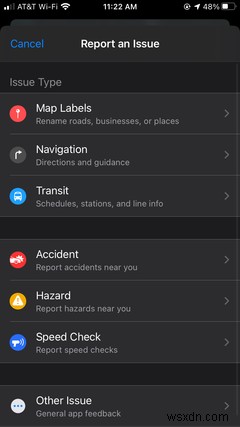 Apple Maps में दुर्घटनाओं, खतरों और स्पीड चेक की रिपोर्ट कैसे करें