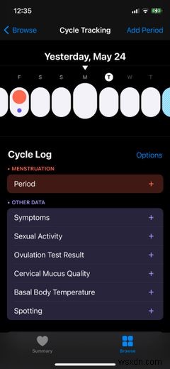 अपने iPhones स्वास्थ्य ऐप के साथ अपने मासिक धर्म चक्र को कैसे ट्रैक करें