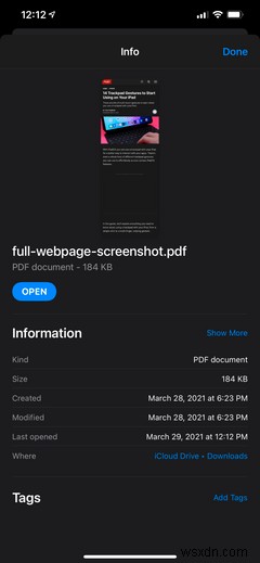 IOS पर सफारी में फुल-पेज स्क्रीनशॉट कैसे लें 