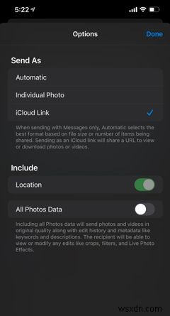 अपने iPhone से फ़ोटो साझा करते समय स्थान डेटा कैसे निकालें 