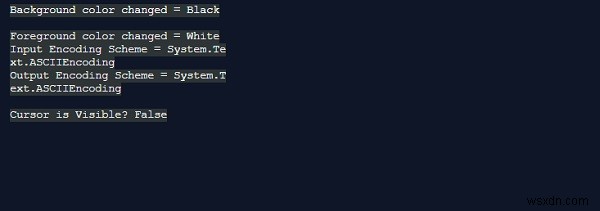 सी # में कंसोल के कर्सर की दृश्यता कैसे बदलें 