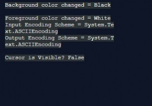 सी # में कंसोल के कर्सर की दृश्यता कैसे बदलें 