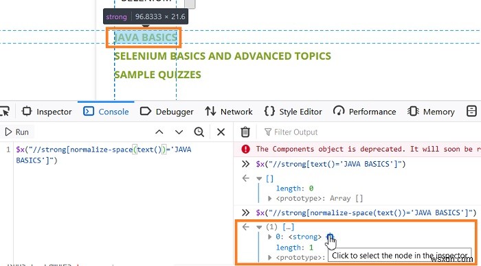   . युक्त टेक्स्ट खोजने के लिए XPATH का उपयोग करना 