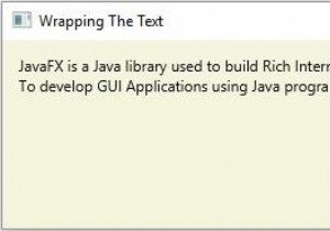 JavaFX में विंडो की चौड़ाई के भीतर टेक्स्ट को कैसे लपेटें? 