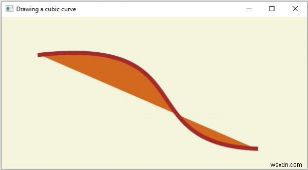 JavaFX का उपयोग करके CubicCurve कैसे बनाएं? 