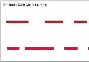 JavaFX में स्ट्रोक डैश ऑफ़सेट 2D आकृतियों के गुण की व्याख्या करें 