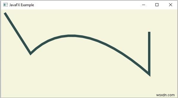 JavaFX में पथ तत्व द्विघात वक्र कैसे बनाएं? 