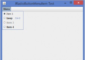 जावा में JRadioButtonMenuItem कैसे प्रदर्शित करें? 