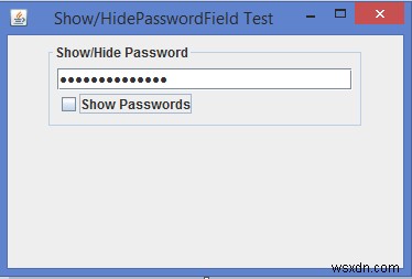 हम जावा में JPasswordField के इको कैरेक्टर को कैसे दिखा/छुपा सकते हैं? 