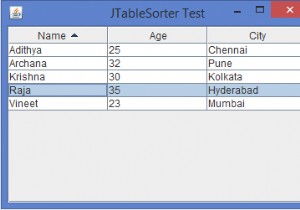 हम जावा में किसी विशेष कॉलम पर जेटीबल कैसे सॉर्ट कर सकते हैं? 