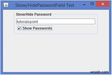 हम जावा में JPasswordField के इको कैरेक्टर को कैसे दिखा/छुपा सकते हैं? 