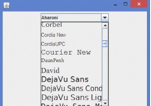 जावा में JComboBox के अंदर विभिन्न फ़ॉन्ट आइटम कैसे प्रदर्शित करें? 