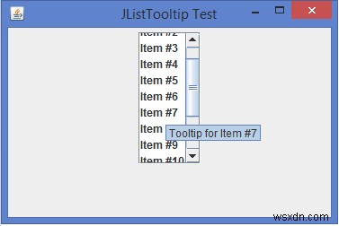 जावा में जेएलिस्ट के प्रत्येक आइटम के लिए टूलटिप टेक्स्ट कैसे सेट करें? 