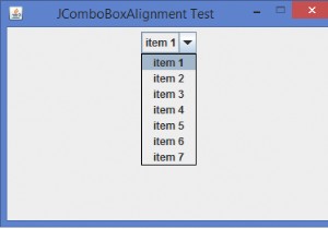 जावा में JComboBox की वस्तुओं को केंद्र में कैसे संरेखित करें? 
