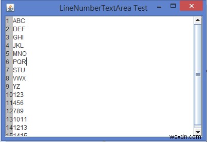 हम जावा में JTextArea के अंदर लाइन नंबर कैसे प्रदर्शित कर सकते हैं? 
