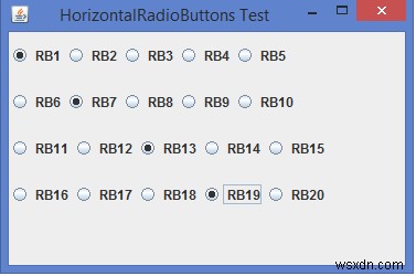 हम जावा में क्षैतिज रूप से JRadioButtons को कैसे संरेखित कर सकते हैं? 