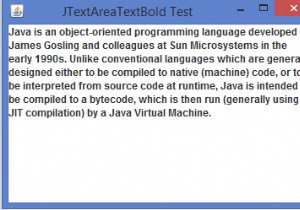 जावा में JTextArea के अंदर बोल्ड टेक्स्ट कैसे प्रदर्शित करें? 