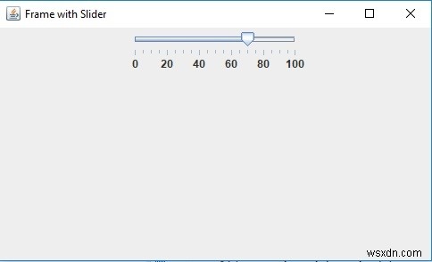 JSlider में सीमा निर्धारित करने के लिए जावा प्रोग्राम 
