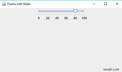 JSlider में सीमा निर्धारित करने के लिए जावा प्रोग्राम 