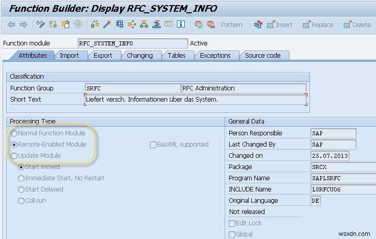 जावा एप्लिकेशन से SAP RFC फंक्शन मॉड्यूल RFC_SYSTEM_INFO पर कॉल करने के लिए आवश्यक उपयोगकर्ता अधिकार 