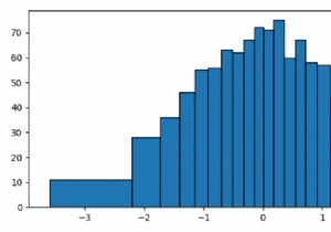 Matplotlib में समान क्षेत्र के डिब्बे के साथ हिस्टोग्राम कैसे बनाएं? 