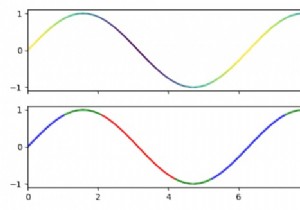 Matplotlib में लाइन ग्राफ के लिए डेटा इंडेक्स के साथ लाइन रंग कैसे भिन्न करें? 
