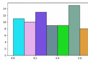 कैसे एक अजगर matplotlib हिस्टोग्राम में विभिन्न सलाखों के लिए अलग अलग रंग निर्दिष्ट करने के लिए? 